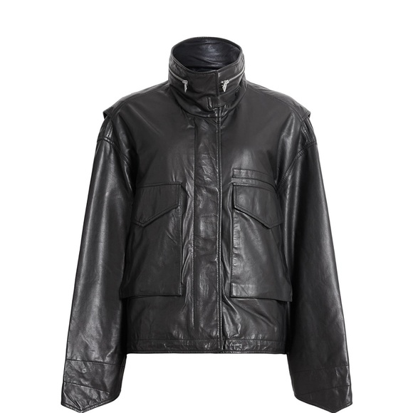 All Saints Clay Leather Jacket - Picture 4 of 14